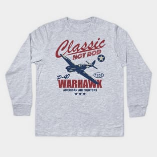 P-40 Warhawk Classic Hot Rod Kids Long Sleeve T-Shirt